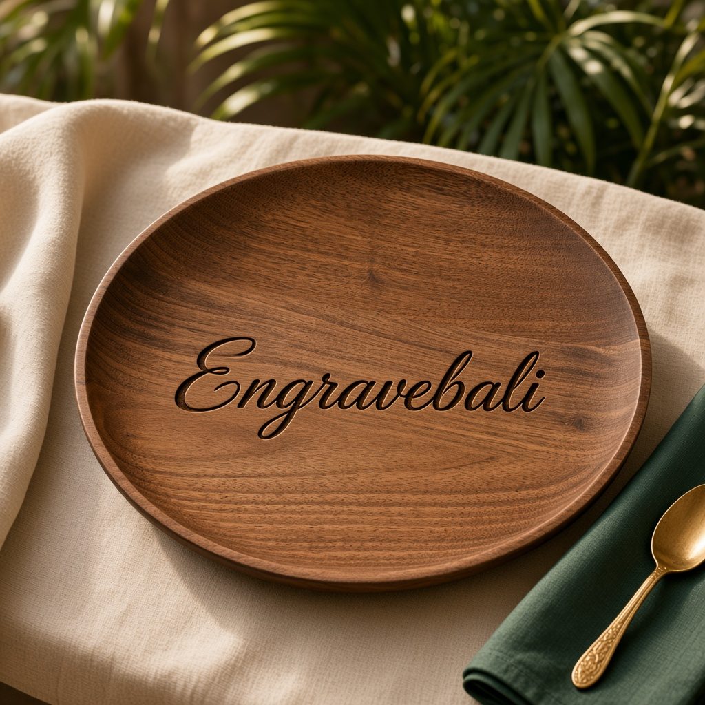 Teak Tray – souvenir kayu custom grafir Engravebali Bali